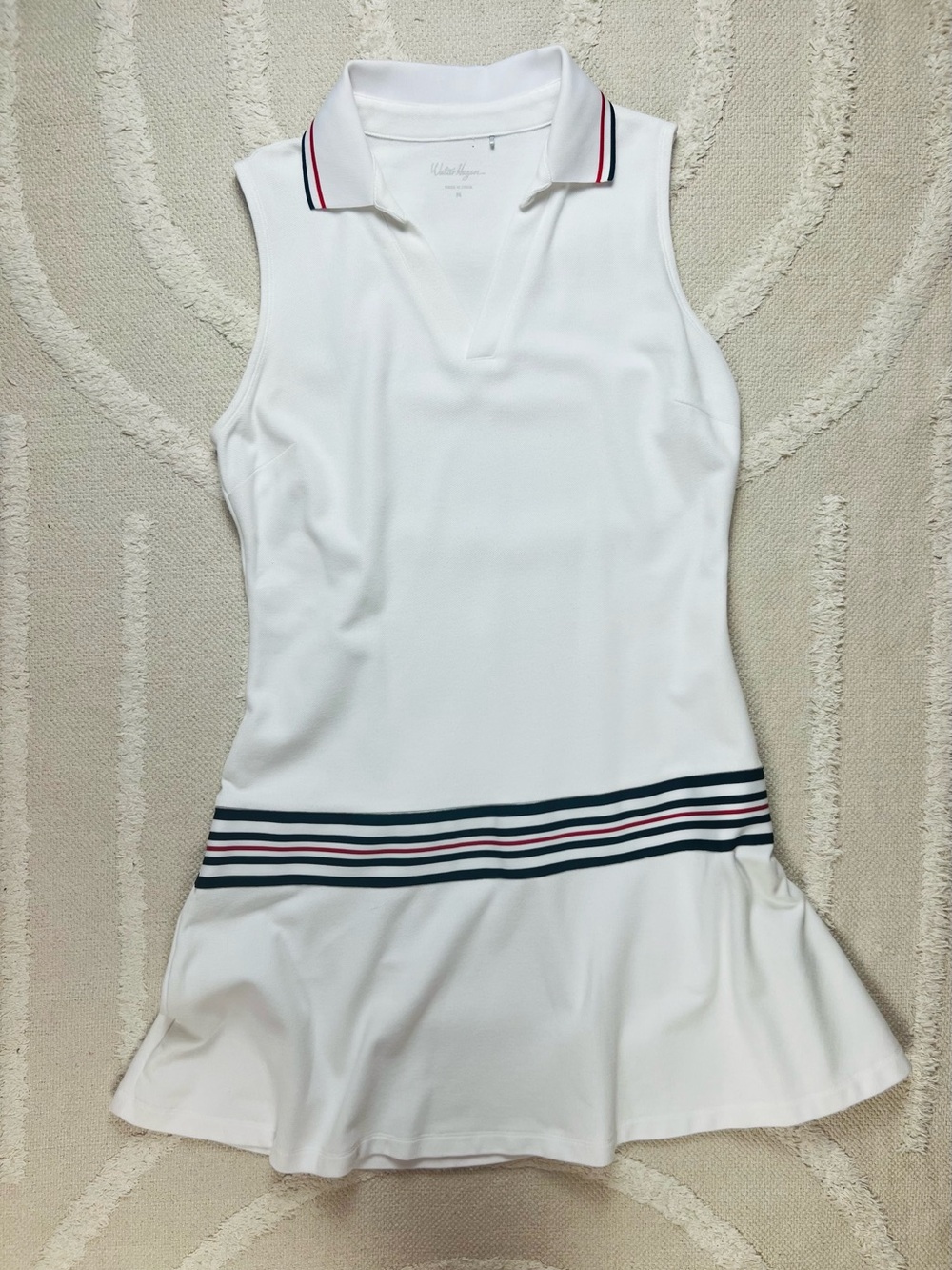 Walter Hagen Taped Drop Waist Tennis/Golf Dress – White – Size Medium